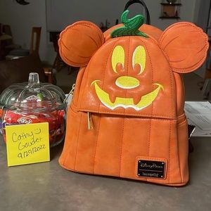 Disney Parks Mickey Pumpkin Loungefly backpack